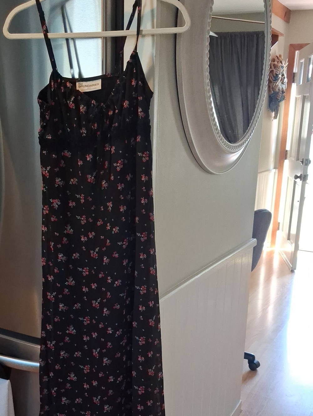 No Boundaries Black Floral Slip Dress